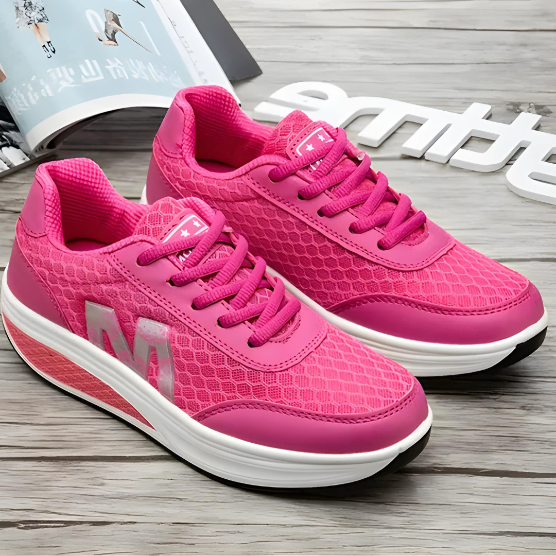 Damen-Keil-Sneakers, Schnürung, synthetisches Leder 4