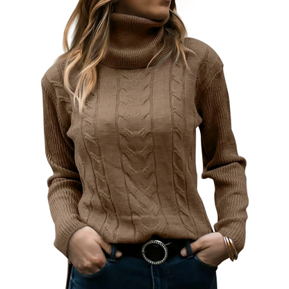 Damen-Strickpullover, mit Stehkragen, Acryl, für Winter-4