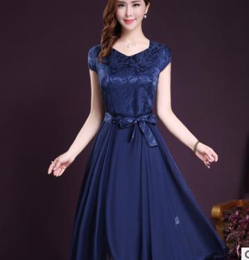 Damen-Midikleid, asymmetrisch, Chiffon-4