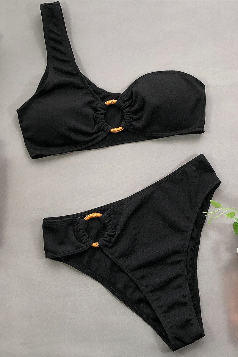 Damen Bikini Hoher Bund Nylon Spandex-2