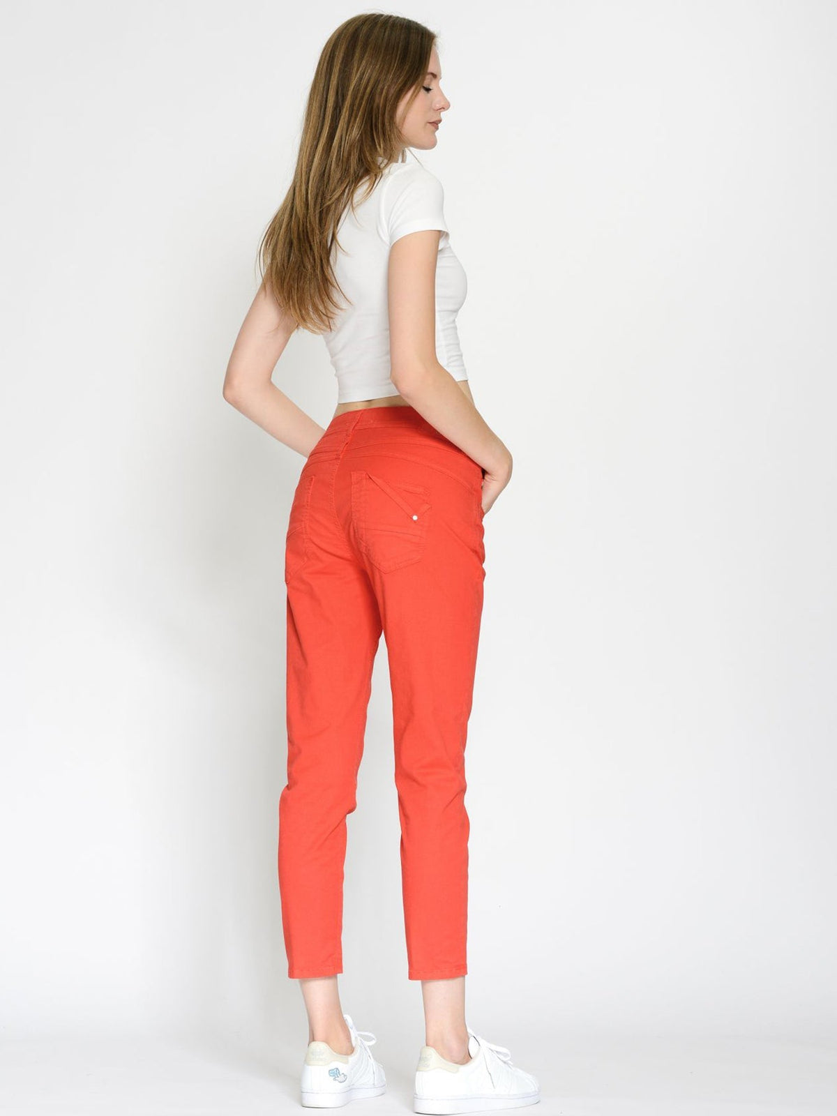 Damen-Jeans Stretch Lässig Mittlere Passform 5-Taschen-Design-2