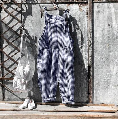 Damen-Jumpsuit Lässig Baumwolle mit verstellbarer Taille-2
