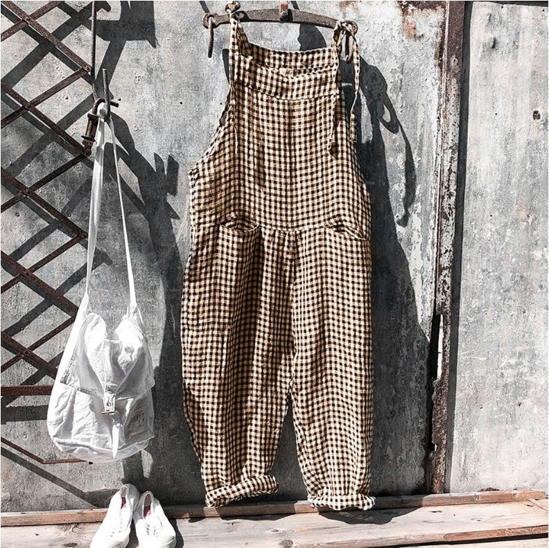 Variant image for Damen-Jumpsuit Lässig Baumwolle mit verstellbarer Taille-4