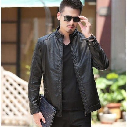 Variant image for Herren-Lederjacke, dick, klassisch, PU-Leder, Taillendesign-1