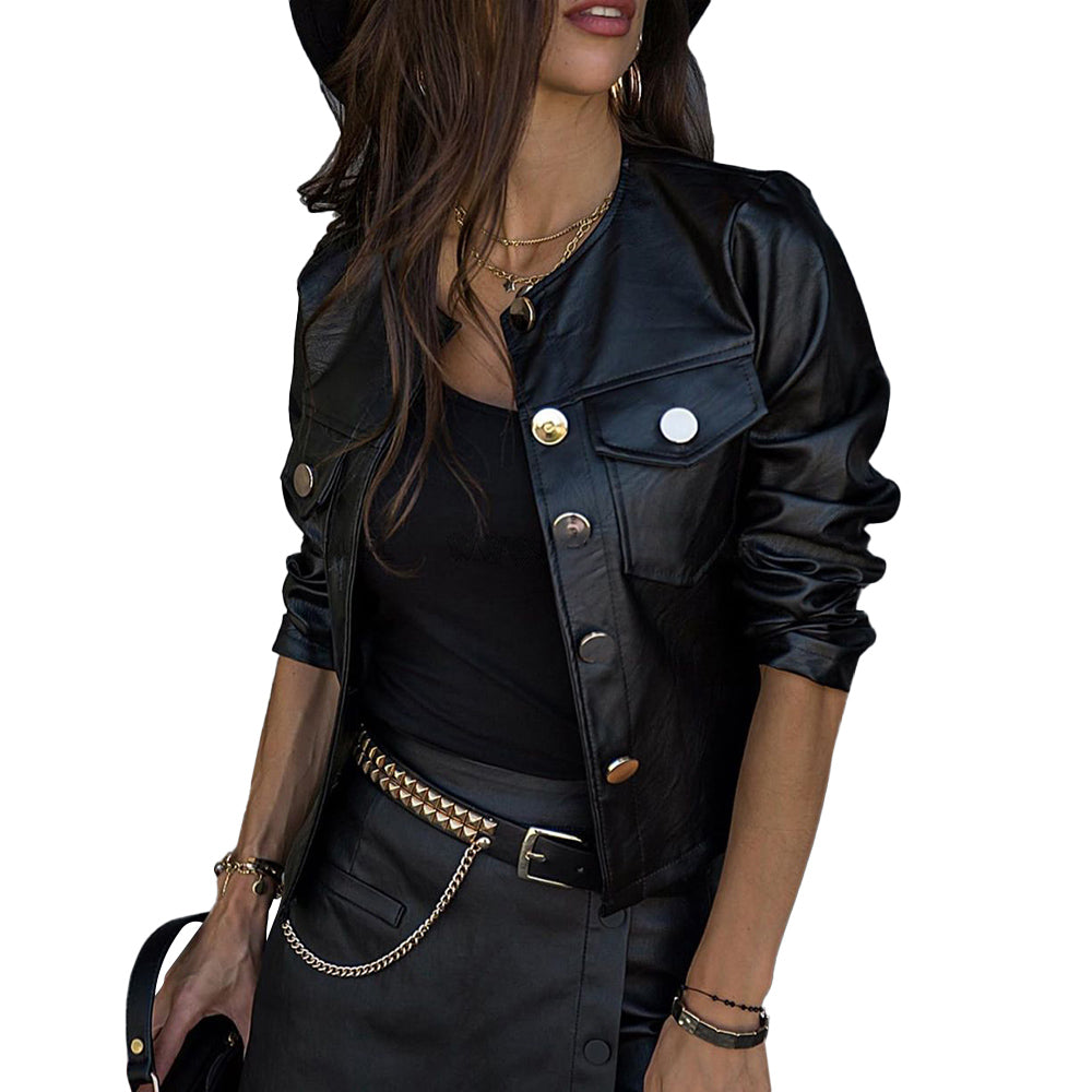 Damenjacke Urban Chic Synthetikleder für Damen-3