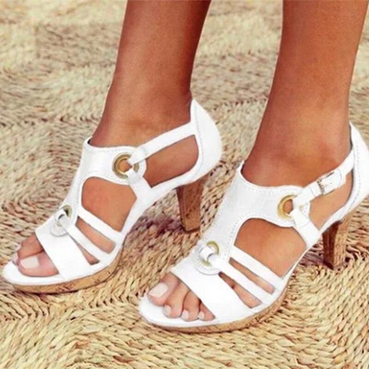 Damen-Sandalen, Plateau, Synthetikleder, modernes Design-3