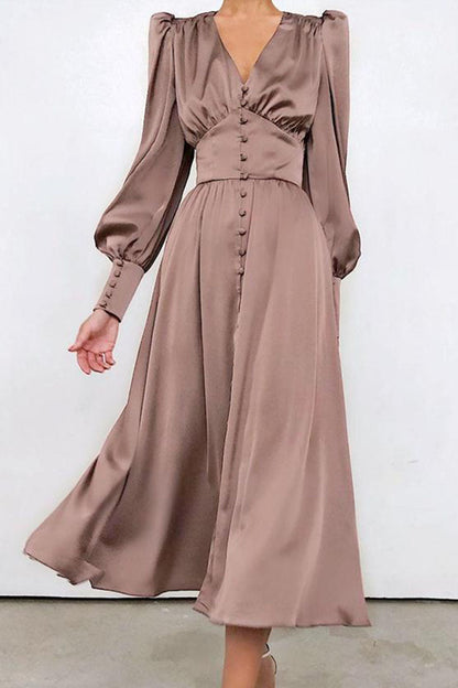 Variant image for Damen-Kleid, glänzendes Polyester, elegant, knielang-31