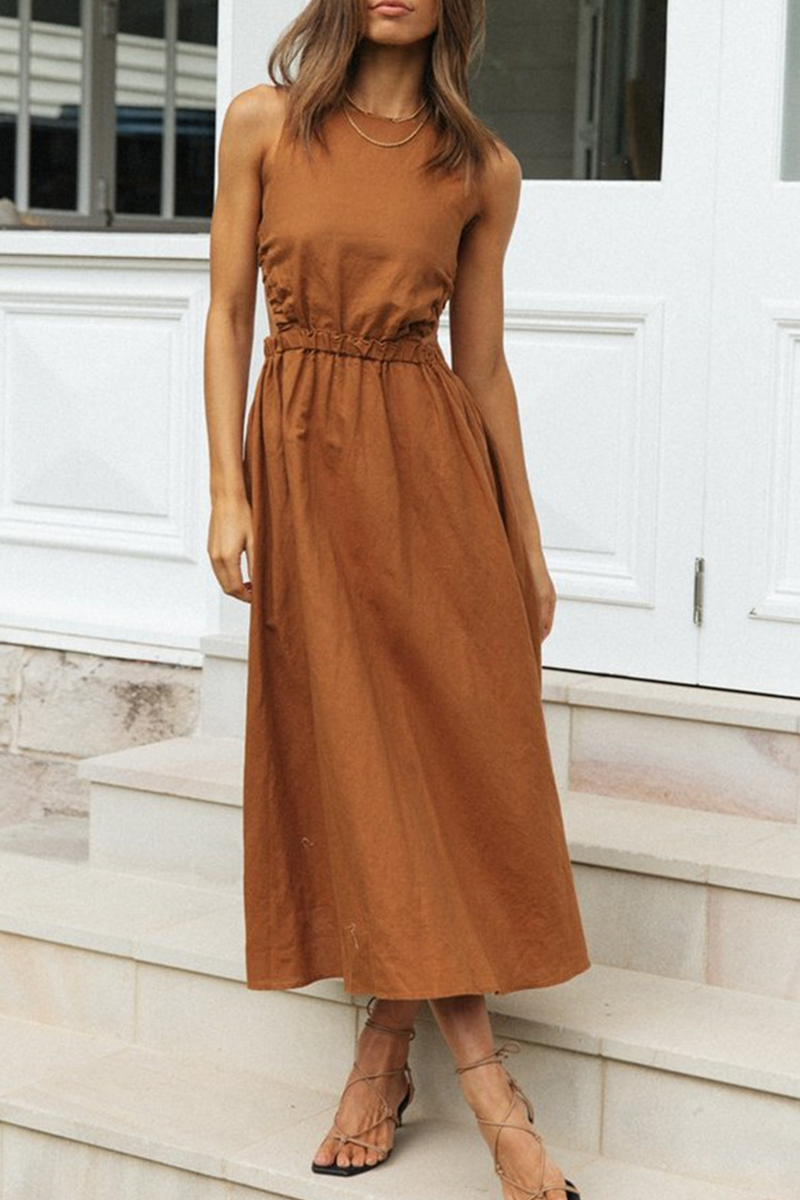 Damen-leichtes-Kleid, luftige Baumwolle, V-Ausschnitt, kurze Ärmel-2