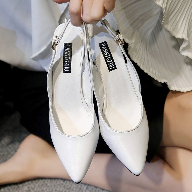 Damen-Slingback-Pumps, spitz zulaufende Zehe, synthetisches Leder 5