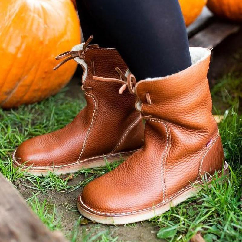 Gefütterte Damen-Winterstiefel, wasserbeständig, bequem, mit Reißverschluss-5