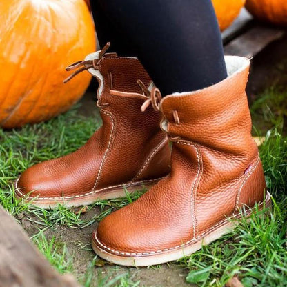 Gefütterte Damen-Winterstiefel, wasserbeständig, bequem, mit Reißverschluss-5