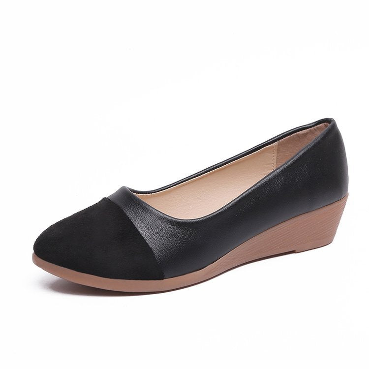Damen-Keilpantoletten aus Synthetikleder und Velours mit stabilem Keilabsatz – elegantes und bequemes Design, Größe 36-41 8