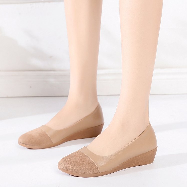 Damen Keilpantoletten aus synthetischem Leder und Velours mit stabilem Keilabsatz – elegantes und bequemes Design, Größe 36-41 2