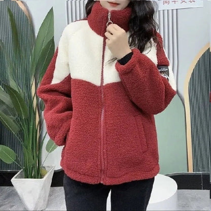 Variant image for Damen-Fleecejacke, modernes Design, Fleece, mit hoher Kragen und Reißverschlusstaschen-25