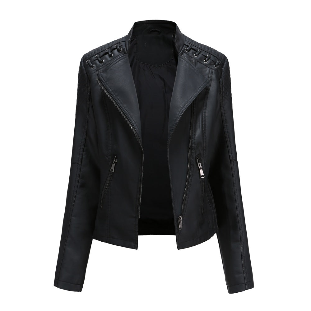Variant image for Damen-figurbetonte vegane Lederjacke, Synthetikleder-23