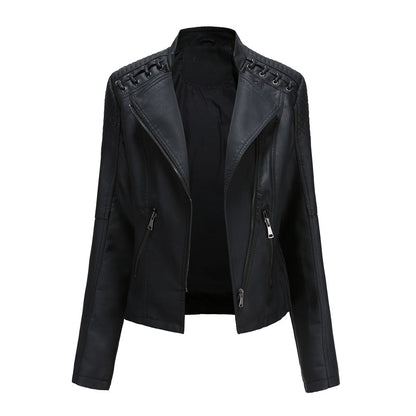 Variant image for Damen-figurbetonte vegane Lederjacke, Synthetikleder-23