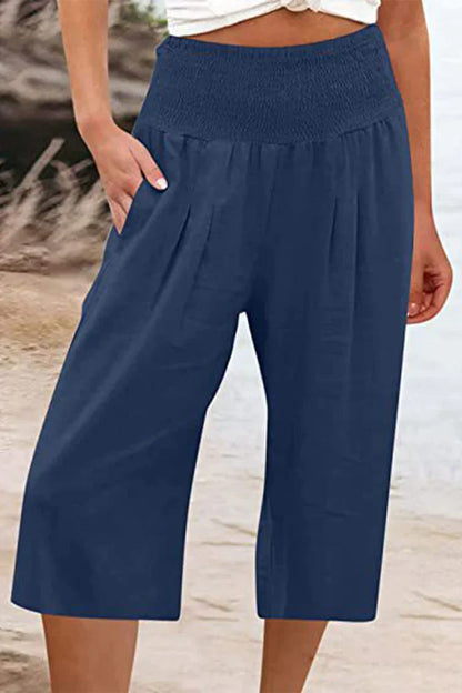 Variant image for Damen-Hose, hohe Taille, weites Bein, monochromer hochwertiger Stoff-43