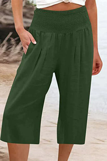 Variant image for Damen-Hose, hohe Taille, weites Bein, monochromer hochwertiger Stoff-31