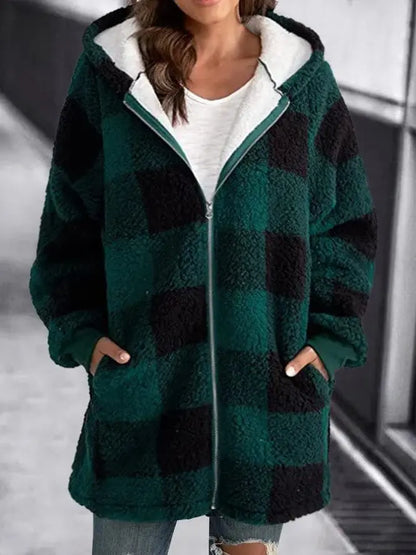 Variant image for Damen-Mantel, kariert, designt, Polyester, elegant Wintermantel-36