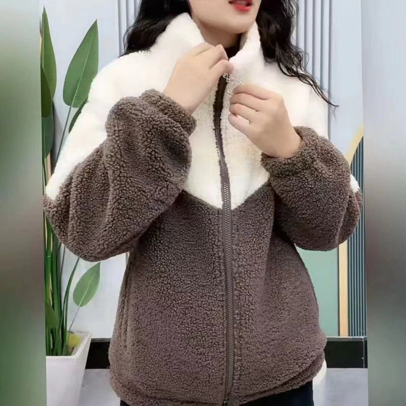 Variant image for Damen-Fleecejacke, modernes Design, Fleece, mit hoher Kragen und Reißverschlusstaschen-31