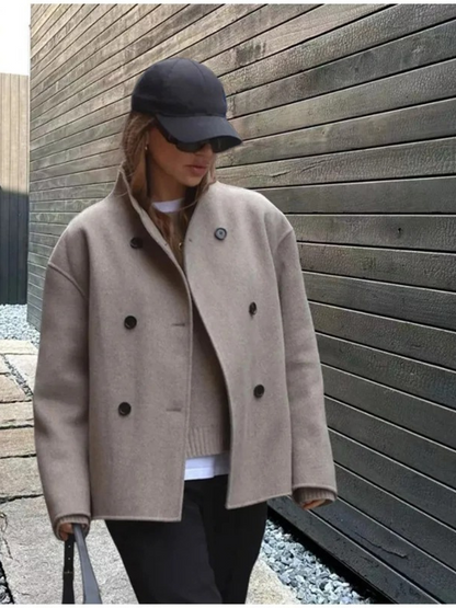 Variant image for Damen-Trenchcoat, kurz, oversized, hochwertiger Stoff-2