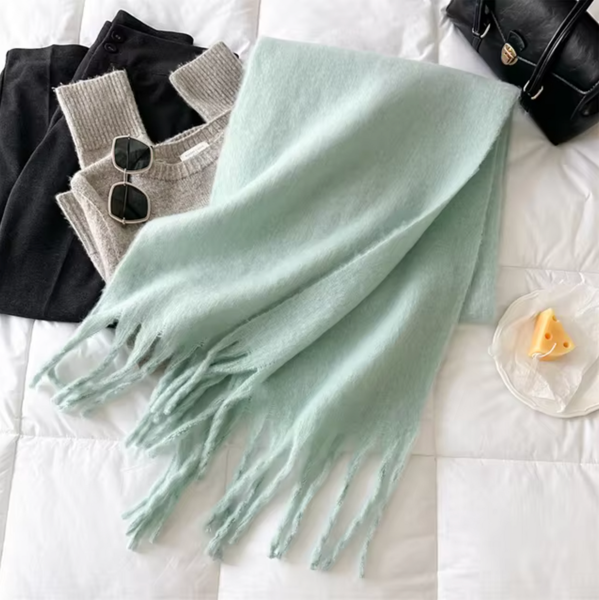 Winterschal für Damen aus kaschmirähnlichem Material mit langen Fransen – Elegantes und vielseitiges Pashmina-Design 22