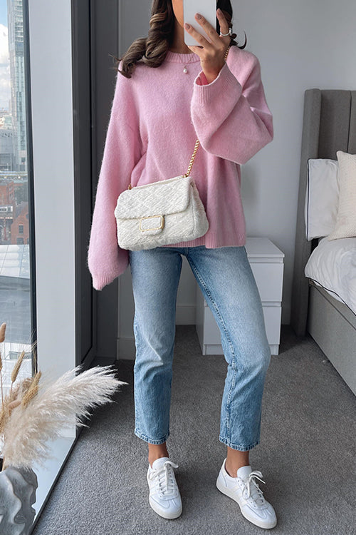 Damen-Strickpullover, überschnittene Schultern, Baumwolle, Polyester-2