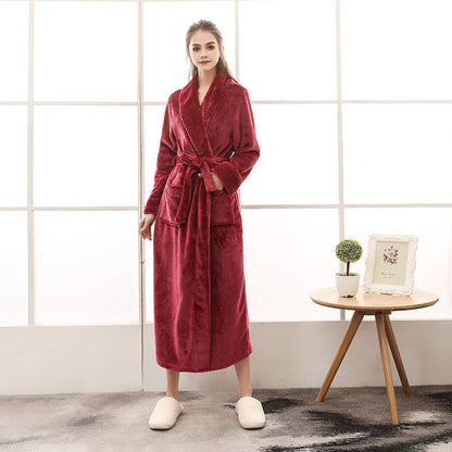 Variant image for Unisex-Bademantel, Flanell, Loose Fit, Korallvelours-2