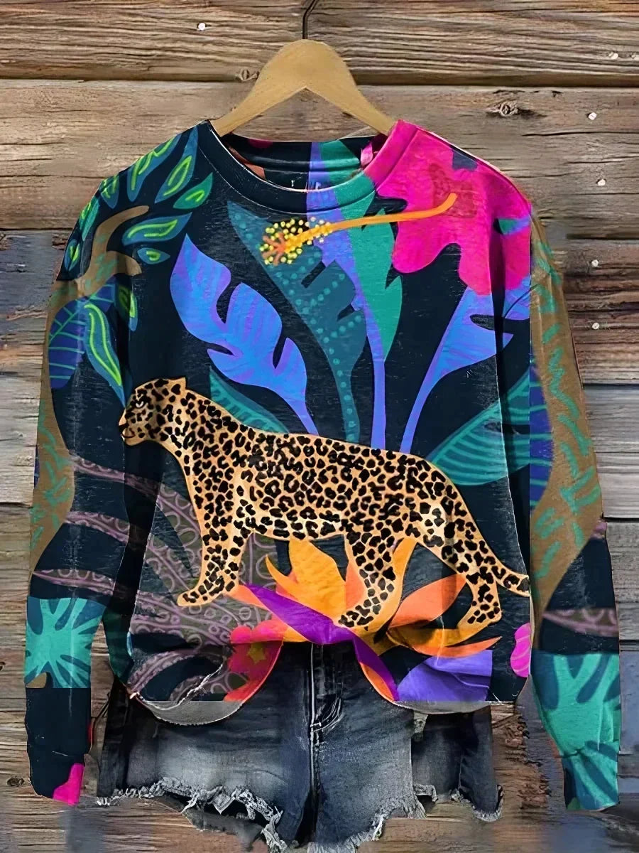 Variant image for Damen-Pullover, gestricktes weiches Material, Tiermuster-13