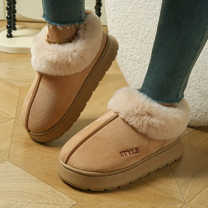 Gefütterte Damen-Winterstiefel, dicke Sohle, trendiges Design-4