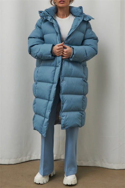 Outdoorjacke Damen Kapuzenkragen Unifarben Polyester Bequeme Passform-1