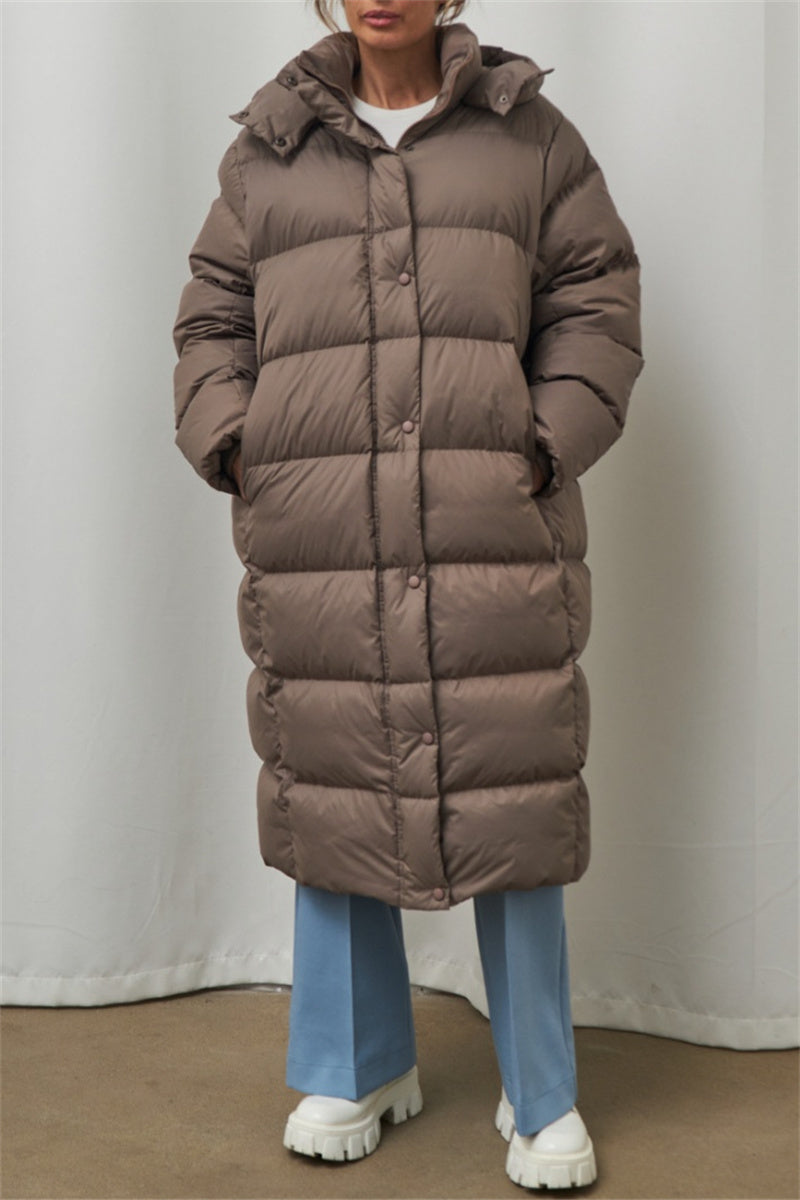 Outdoorjacke Damen Kapuzenkragen Unifarben Polyester Bequeme Passform-2