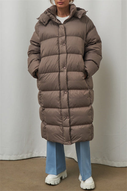 Outdoorjacke Damen Kapuzenkragen Unifarben Polyester Bequeme Passform-2