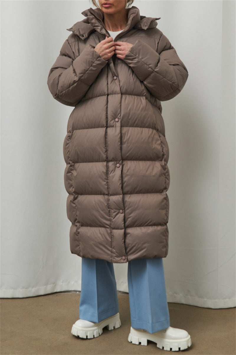 Outdoorjacke Damen Kapuzenkragen Unifarben Polyester Bequeme Passform-4