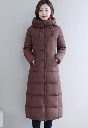 Damen-Mantel Lang Slim Fit Winterjacke Polyester Baumwolle-6