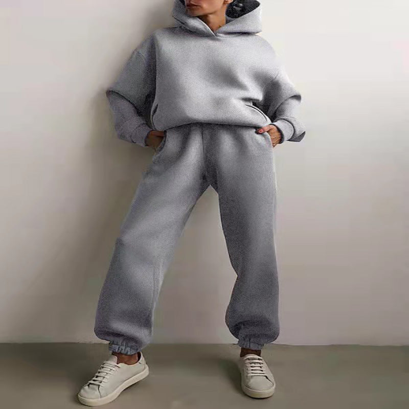 Damen-Jogging-Set Lässig Hoodie und Hose aus Baumwollmischung-5
