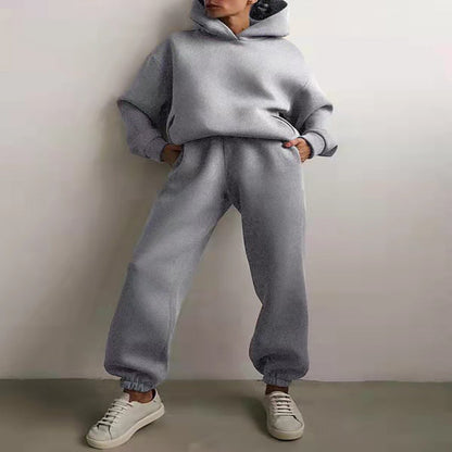 Damen-Jogging-Set Lässig Hoodie und Hose aus Baumwollmischung-5