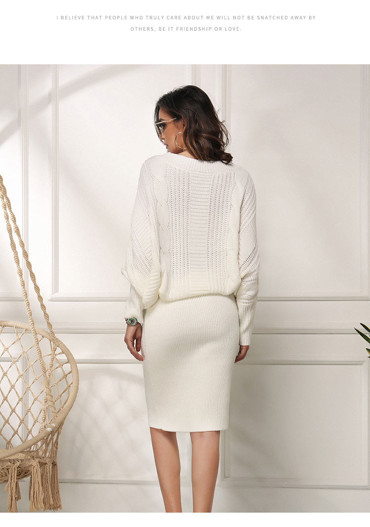 Damen-Maxikleid, Lockerer Schnitt, mit Fledermausärmel, aus Weichem Acryl-3