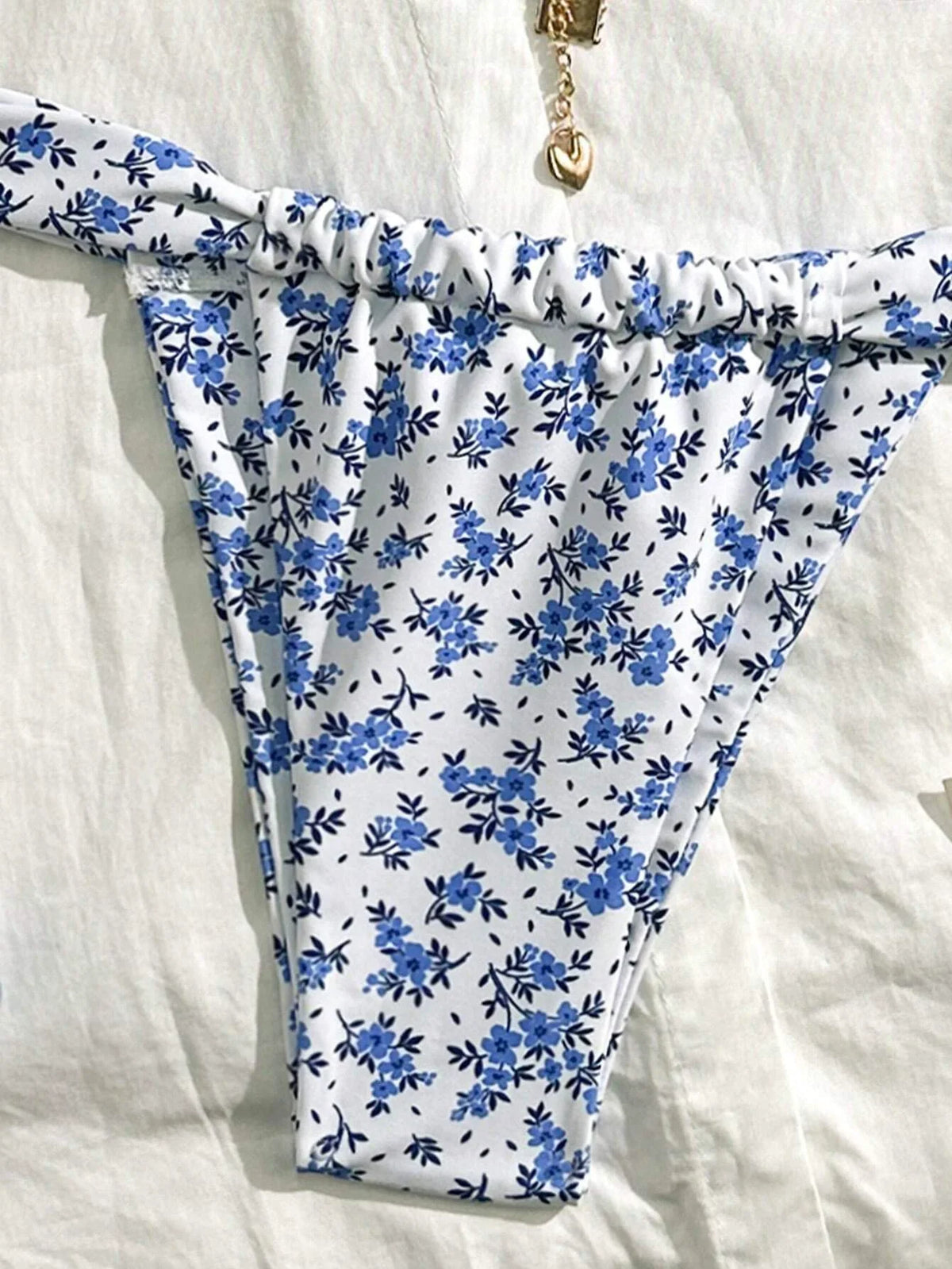 Damen Bikini-Set Triangel Blumenmuster Hochwertiger Stoff-3