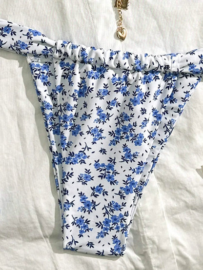 Damen Bikini-Set Triangel Blumenmuster Hochwertiger Stoff-3