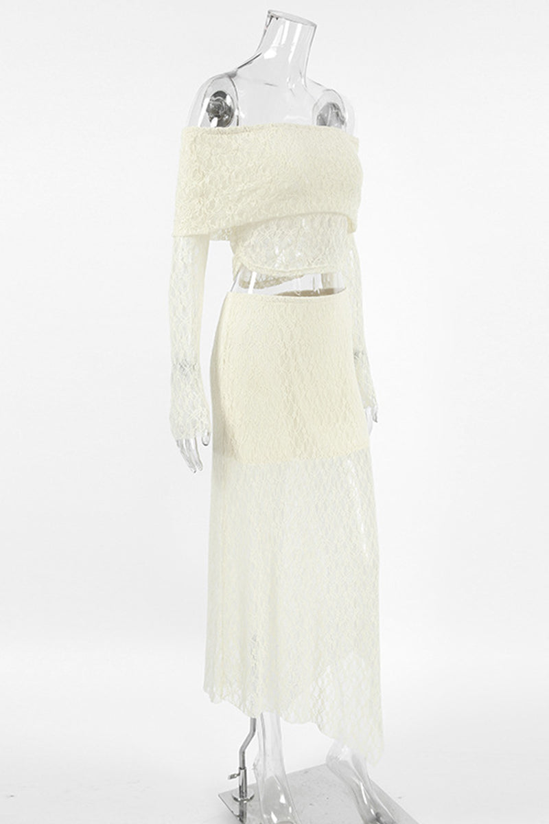 Damen-Off-Shoulder-Kleid, lange Ärmel, hochwertiger Stoff-5
