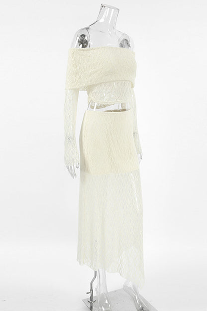 Damen-Off-Shoulder-Kleid, lange Ärmel, hochwertiger Stoff-5
