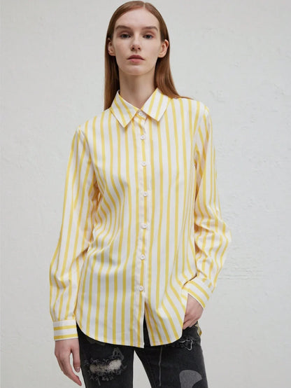 Damenpullover langärmlig asymmetrisch Polyester gestreift-4