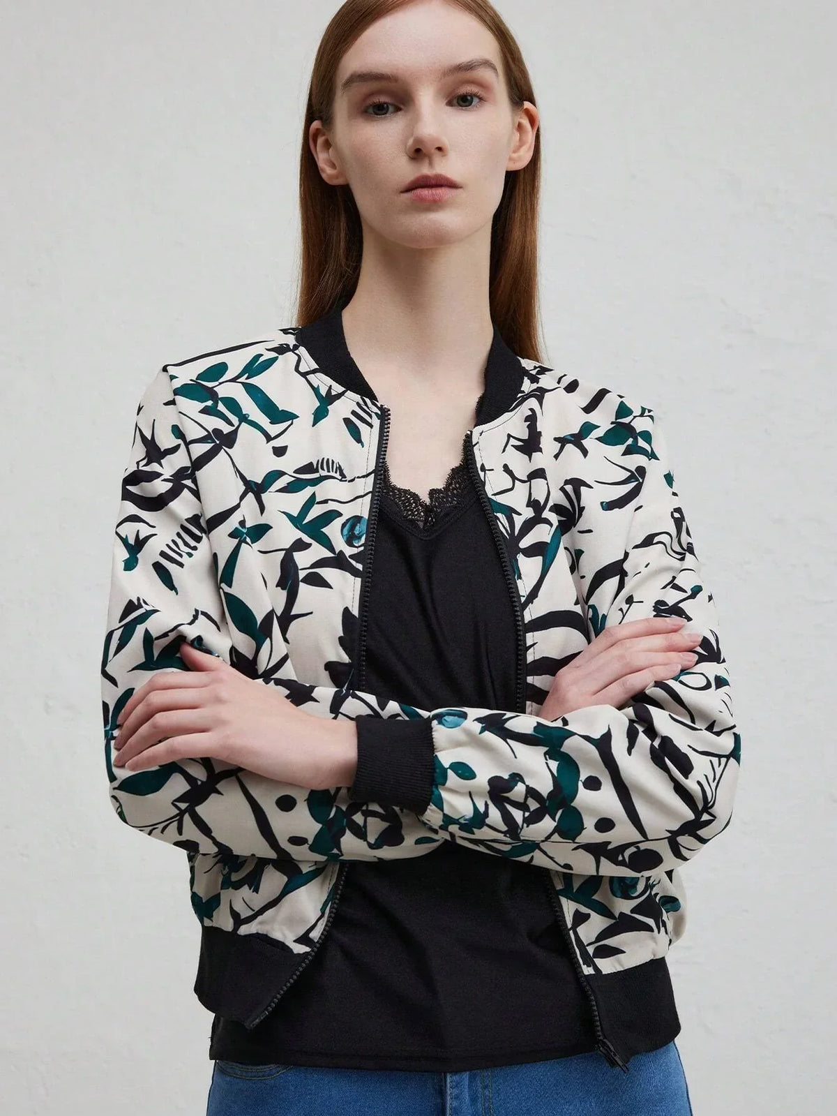 Herren-Baseballjacke, Bomber-Stil, Polyester, mit Reißverschluss-6