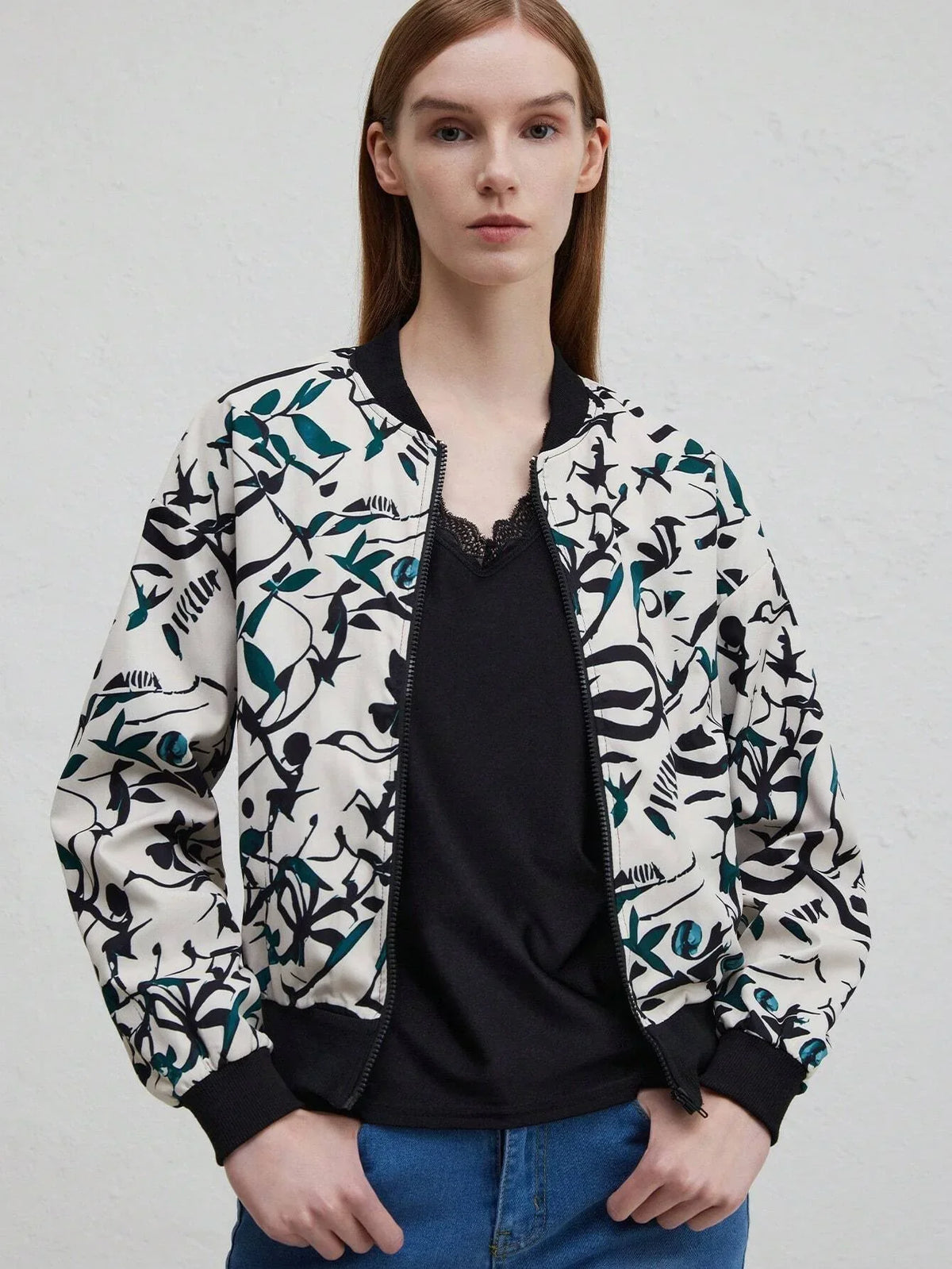 Herren-Baseballjacke, Bomber-Stil, Polyester, mit Reißverschluss-2