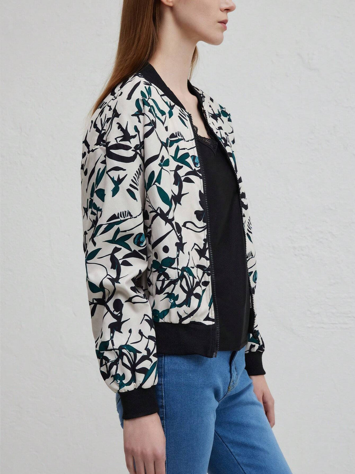 Herren-Baseballjacke, Bomber-Stil, Polyester, mit Reißverschluss-3