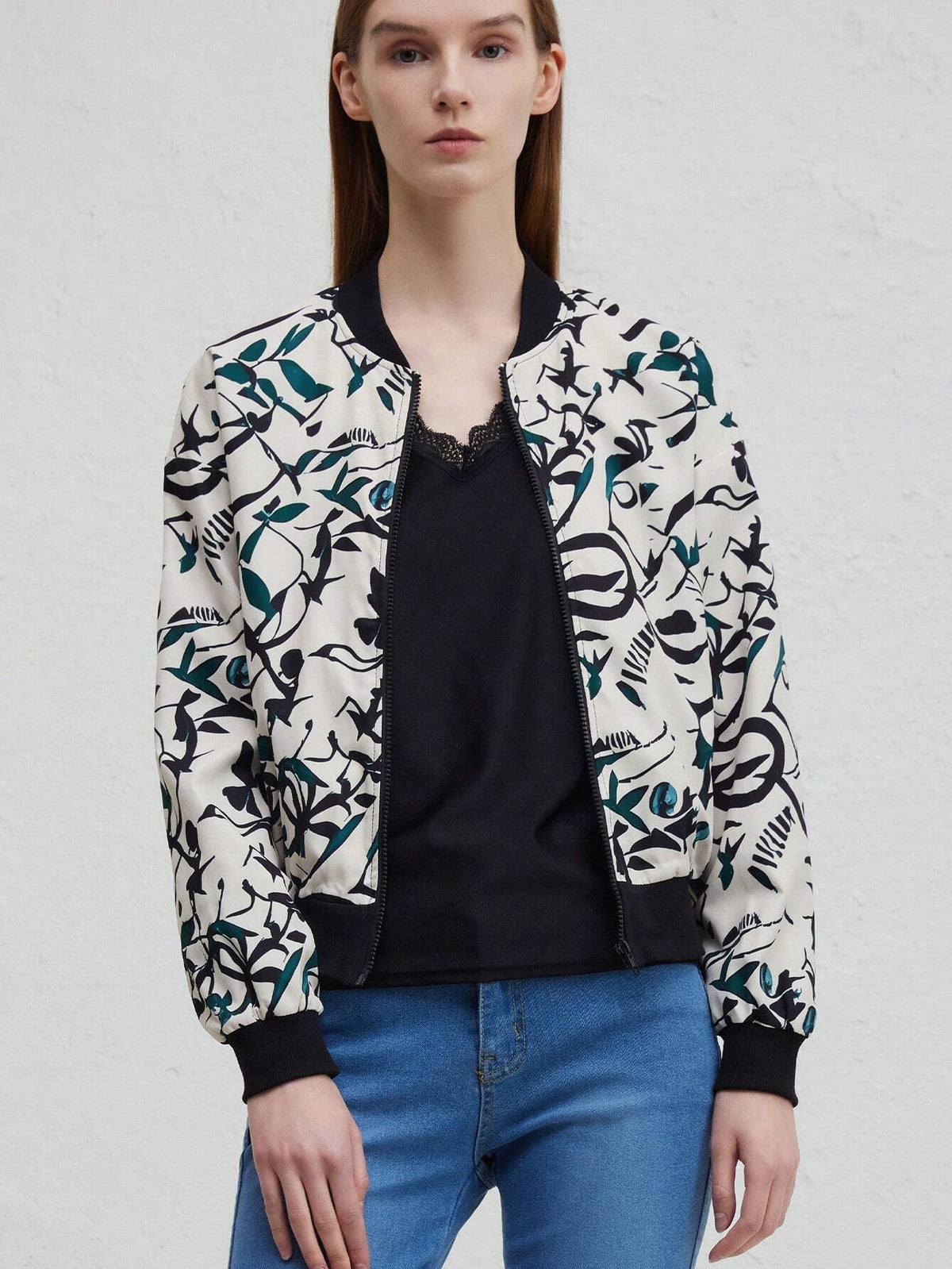 Herren-Baseballjacke, Bomber-Stil, Polyester, mit Reißverschluss-5