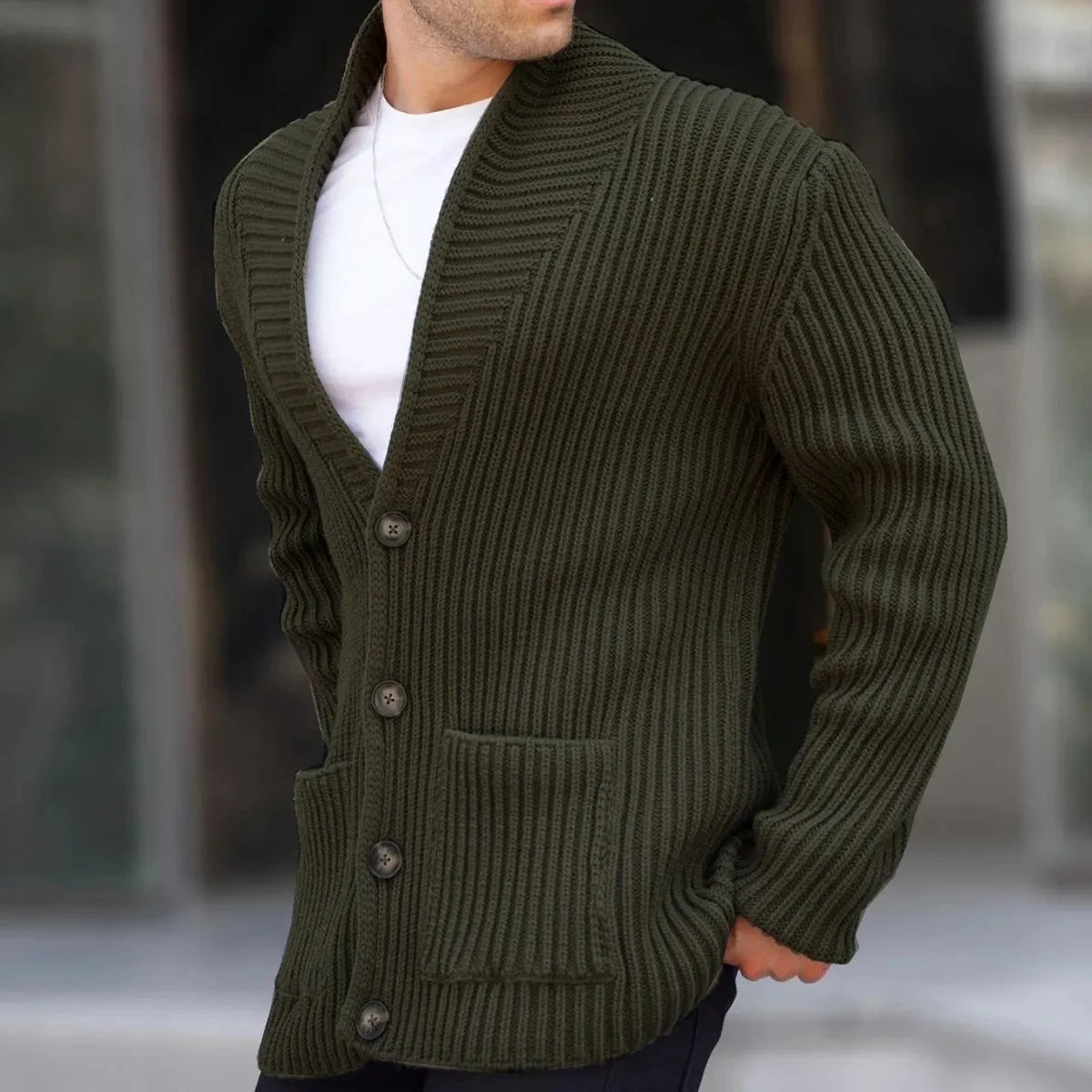 Variant image for Damen-Lange Strickjacke, Gestricktes Acryl, Modernes Design-29