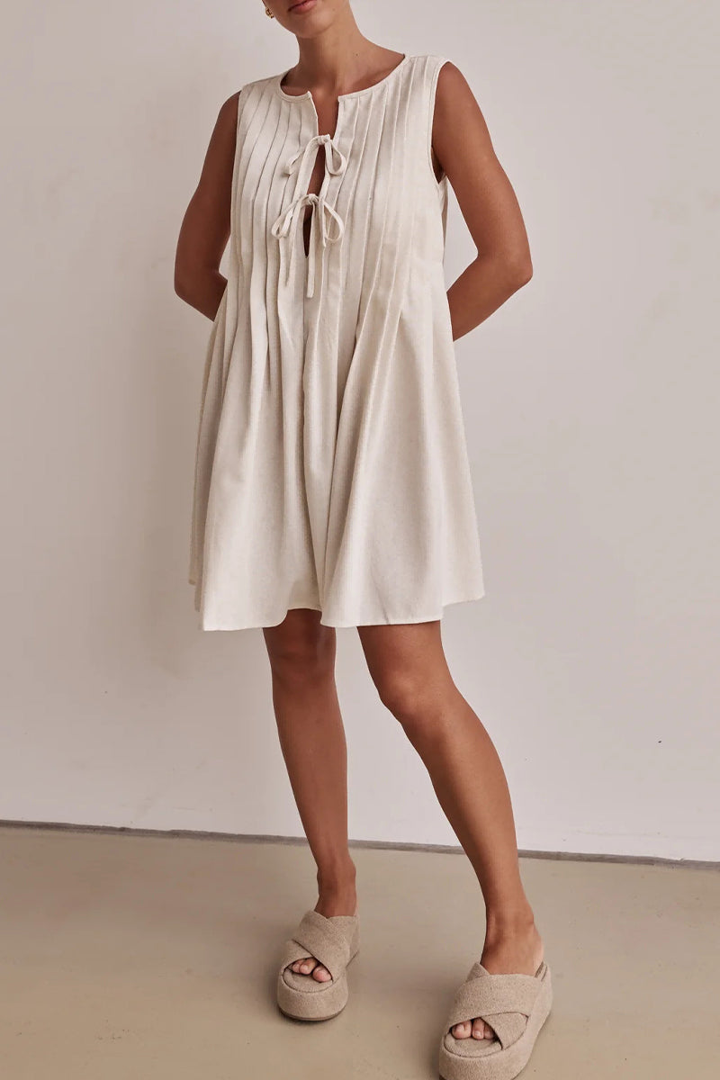 Variant image for Damen Gepolstertes O-Ausschnitt-Kleid mit Schnürung aus Polyester-5