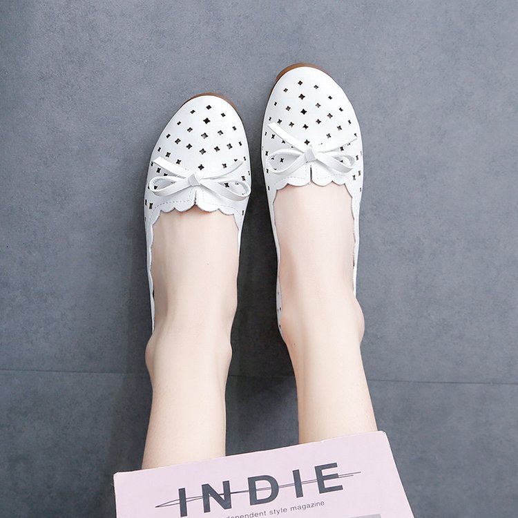 Damen-Ballerinas, Lochmuster, Synthetikmaterial 4